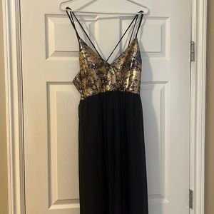 Long chiffon sequin dress